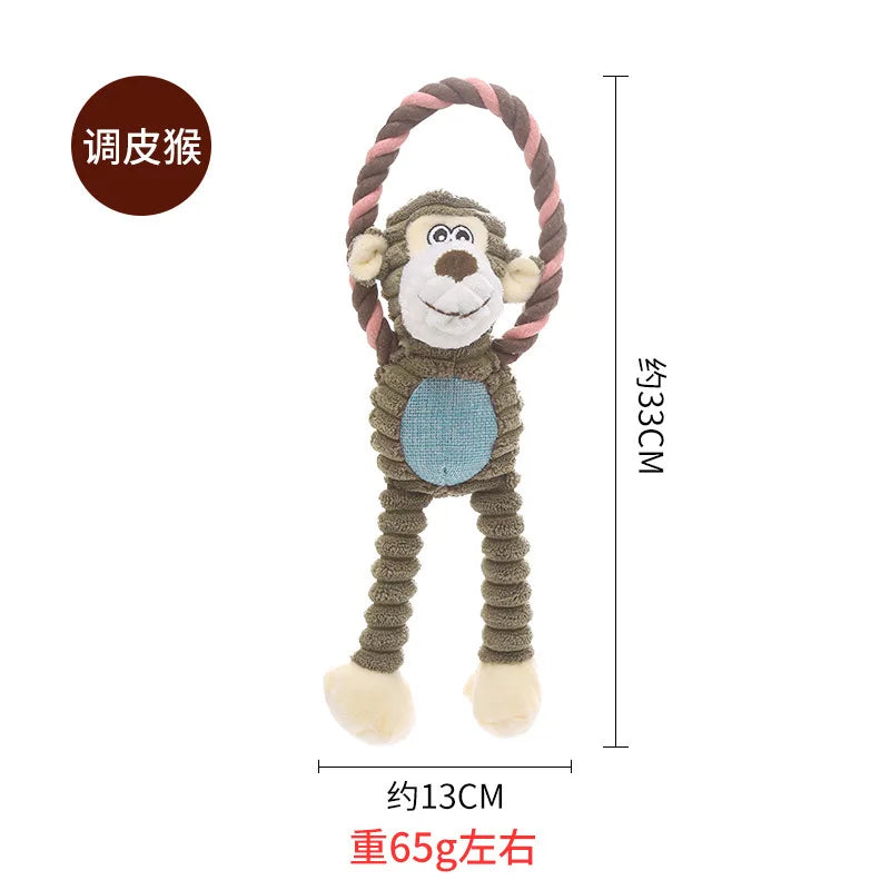 Durable Plush Long Leg Dog Toy With Pull Ring For Chewing Teething Large Dogs