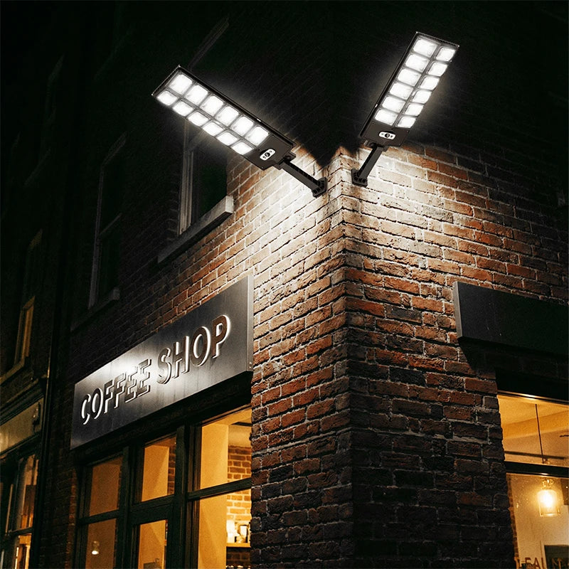 504 LED Solar Motion Sensor Wall Light 3 Modes Waterproof Outdoor Lamp Garage