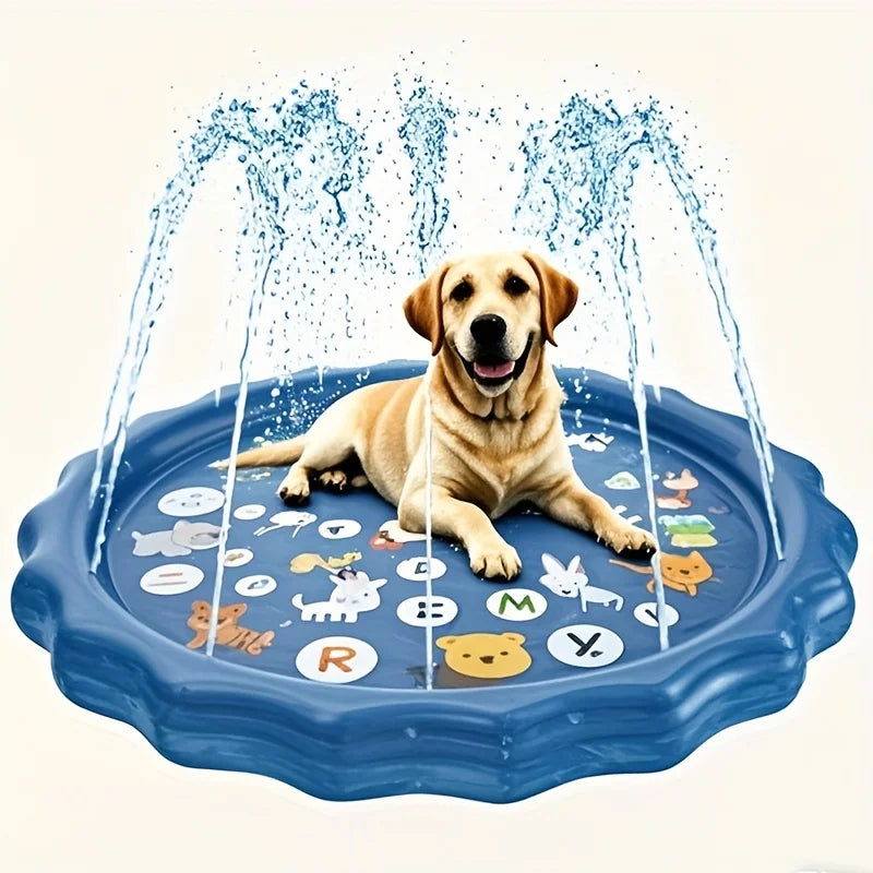 Outdoor Non Slip Dog Water Cooling Spray Basin Interactive Plastic Pet Toy