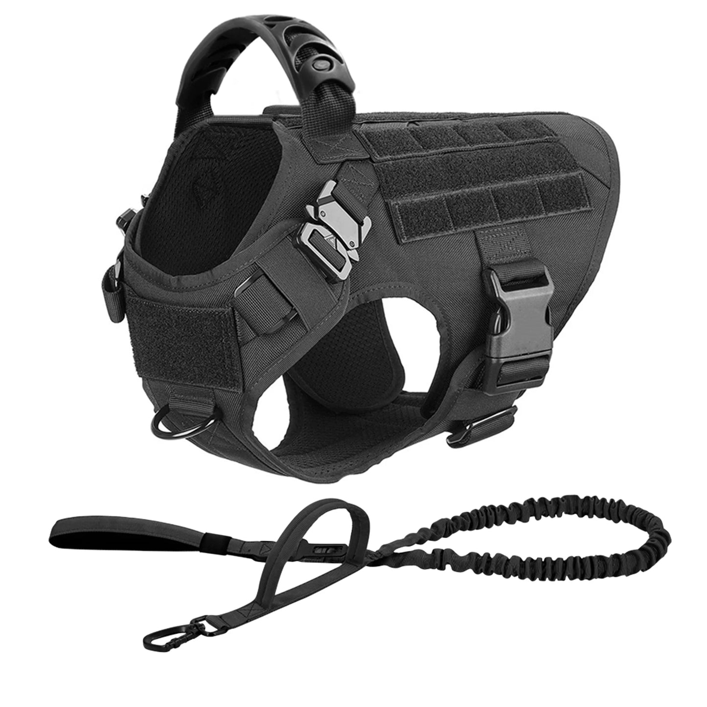 Tactical Dog Harness And Leash Set For Large Dogs No Pull Malinois Military Vest