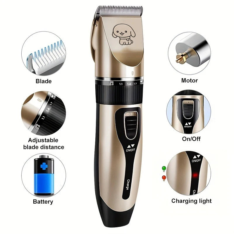 Rechargeable Pet Hair Clippers for Dogs and Cats Precision Grooming Kit