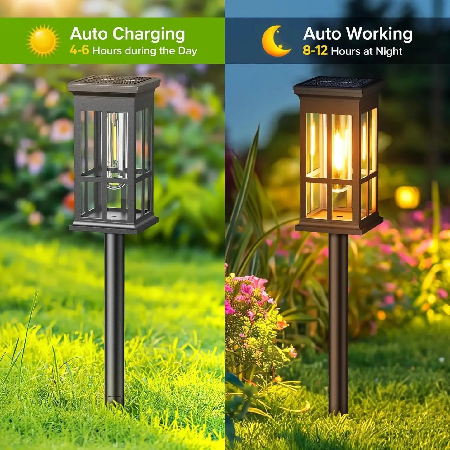 Solar Pathway Light Outdoor Solar Lamp IP65 Waterproof Garden Yard Patio Walkway