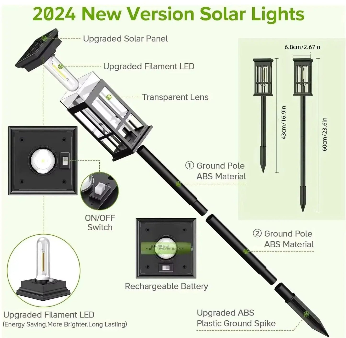 Solar Pathway Light Outdoor Solar Lamp IP65 Waterproof Garden Yard Patio Walkway