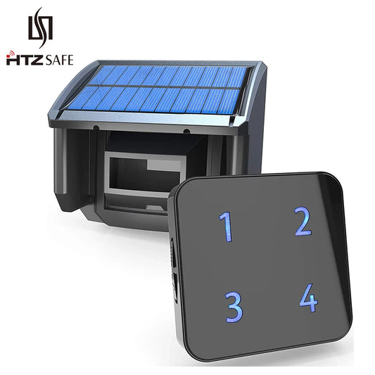 HTZSAFE Solar Wireless Driveway Alarm 400 Meters Weatherproof Motion Sensor