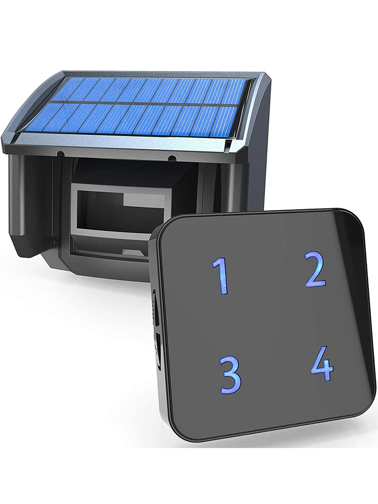 HTZSAFE Solar Wireless Driveway Alarm 400 Meters Weatherproof Motion Sensor