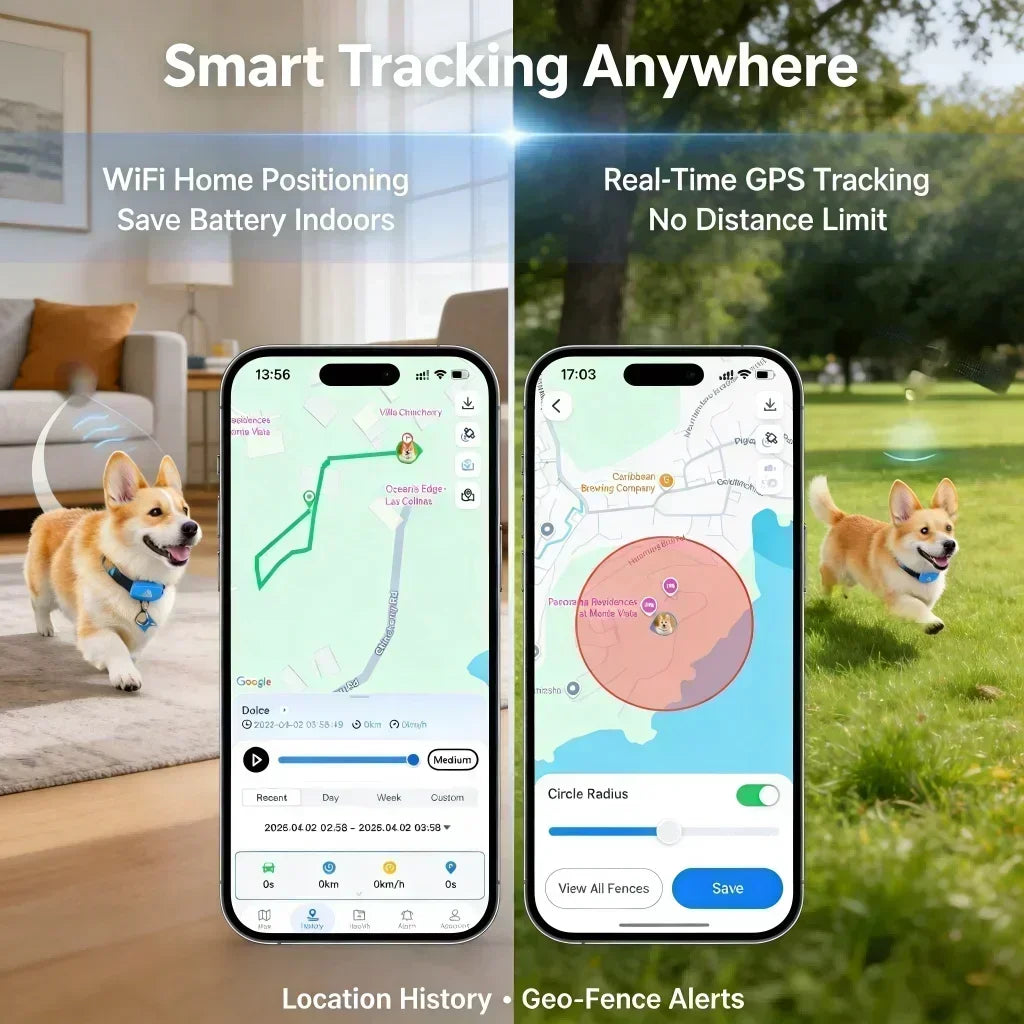 GPS Pet Tracker 4G LTE For Dogs And Cats With Real Time Tracking IP67 Waterproof