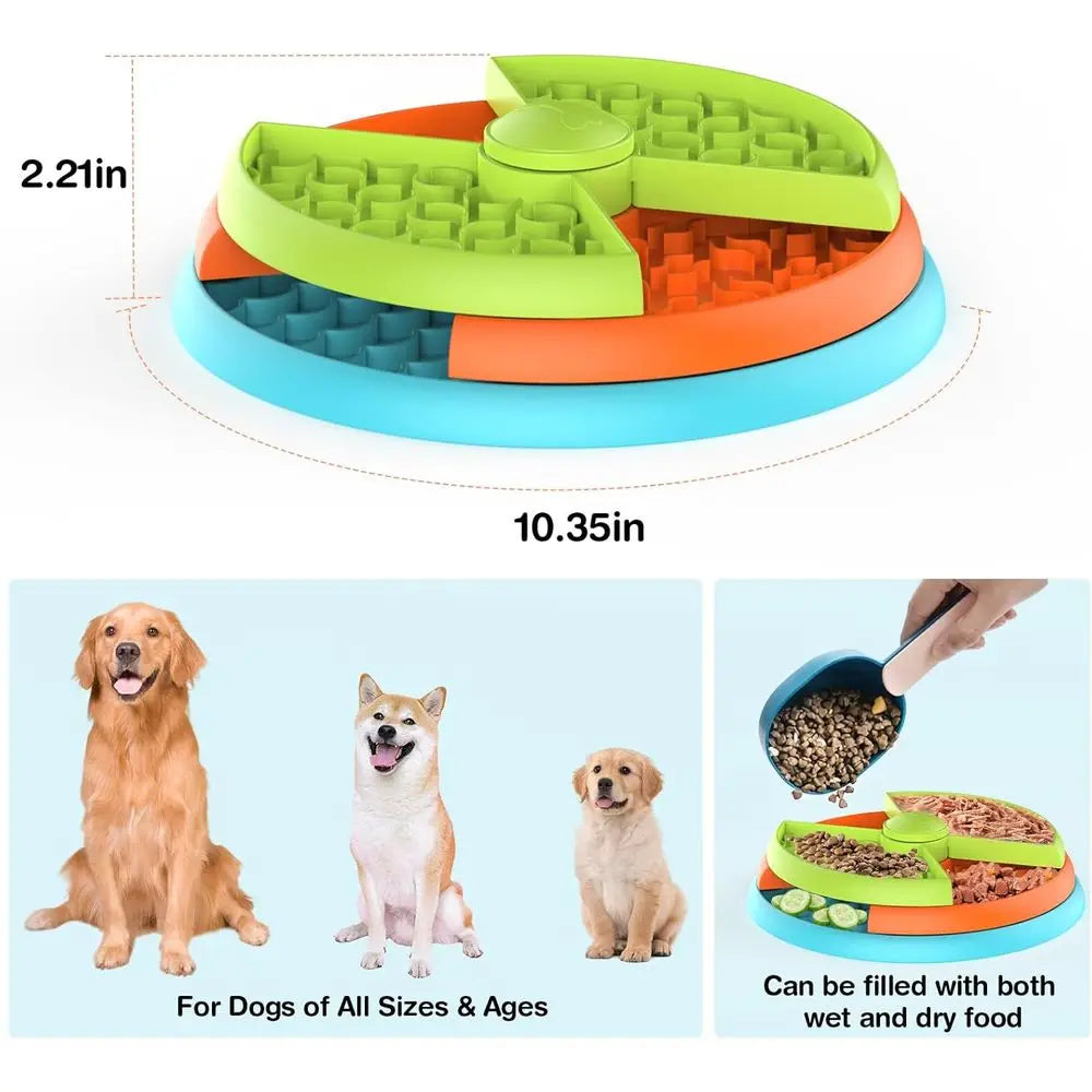 Three Level Slow Feeder Dog Bowl Non Slip Interactive Puzzle Feeder For Dogs