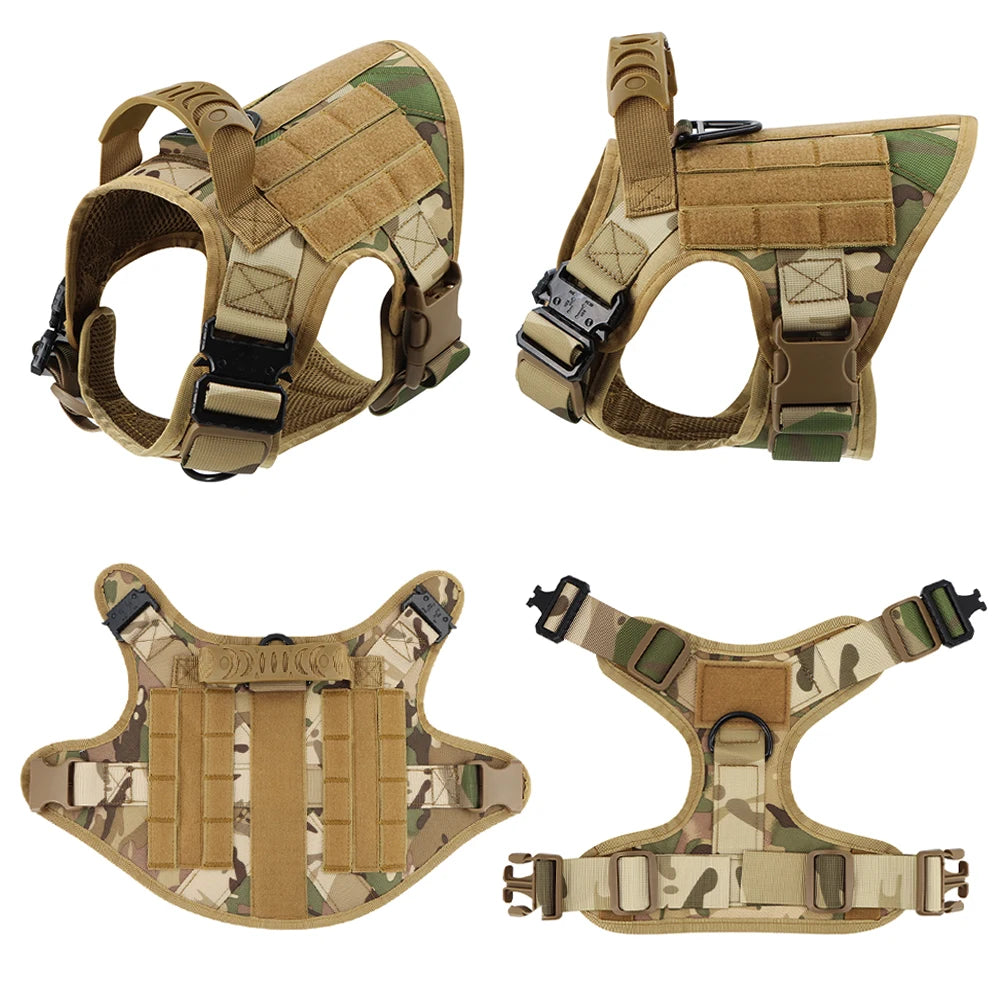 Tactical Dog Harness And Leash Set For Large Dogs No Pull Malinois Military Vest