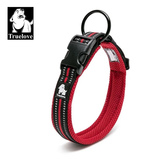 Truelove Reflective Nylon Dog Collar Adjustable Padded Heavy Duty TLC5011