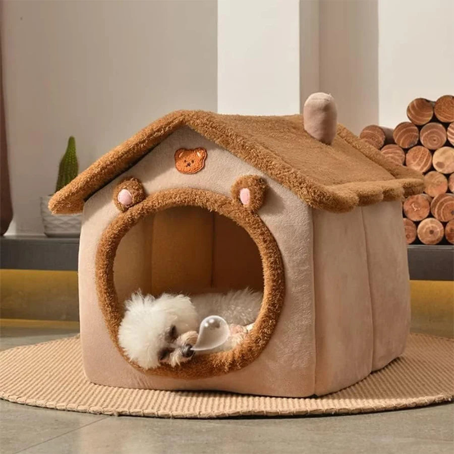 Foldable Cat Cave Bed Washable For Extra Small Dogs And Small To Medium Cats