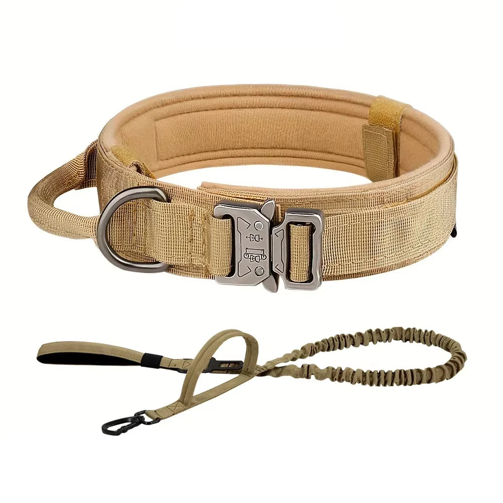 Adjustable Tactical Dog Collar And Leash Set With Control Handle For All Sizes