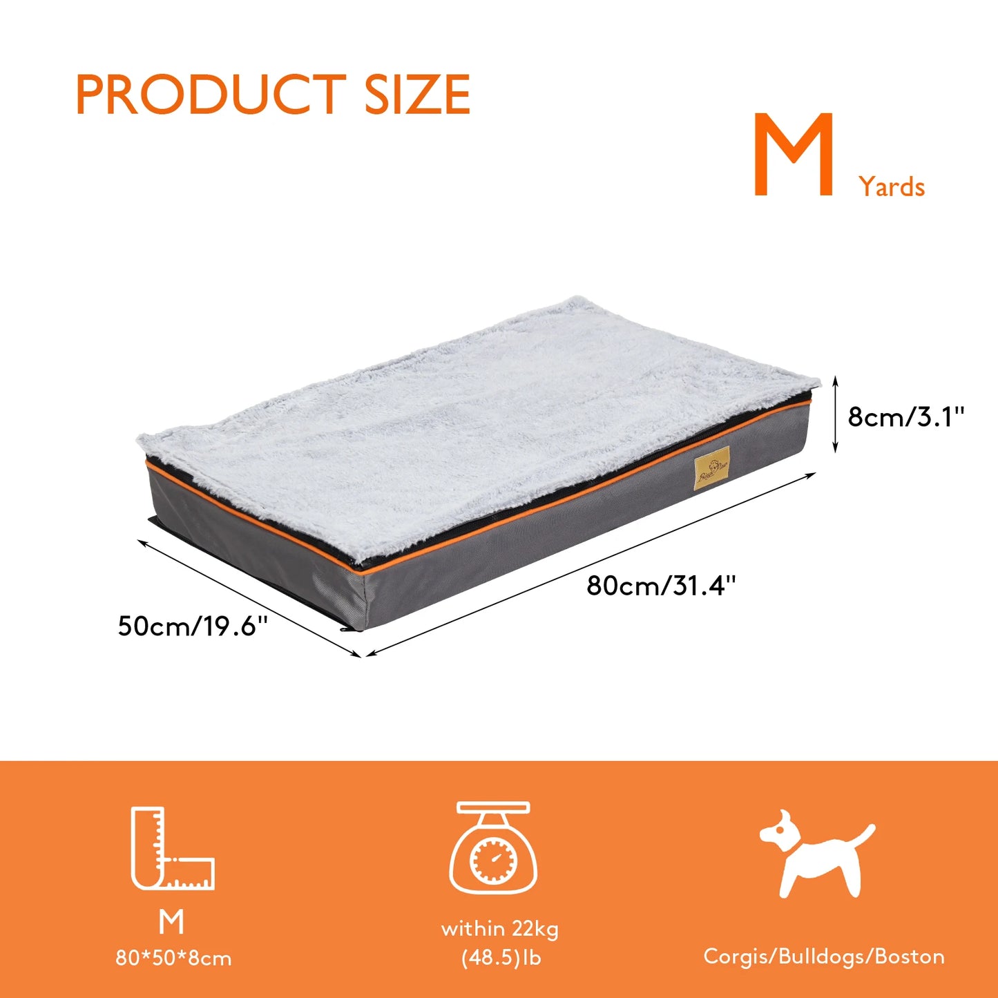 Large Orthopedic Dog Bed With Padded Foam Cushion And Waterproof Removable Cover