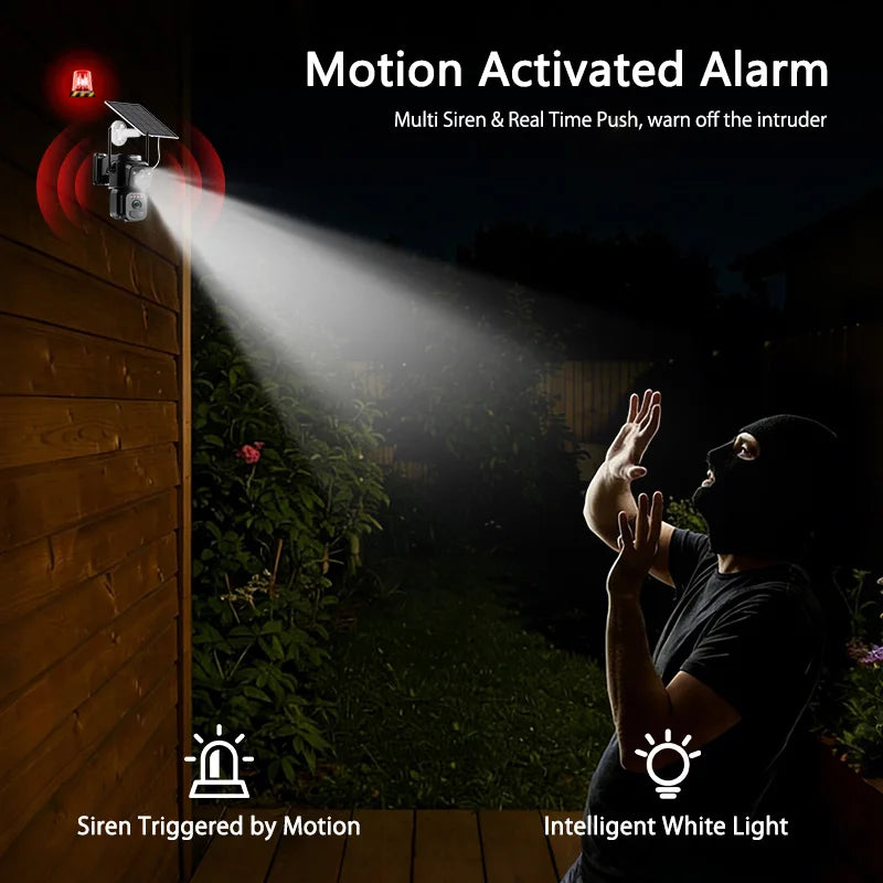 SZSINOCAM Dual Lens Solar WiFi Outdoor Security Camera With 24 Hour Recording