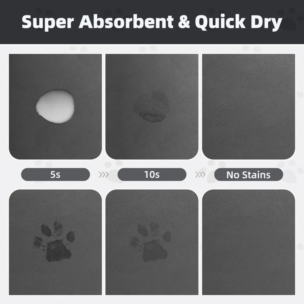 Super Absorbent Pet Feeding Mat Quick Dry Anti Slip for Dogs and Cats Easy Clean