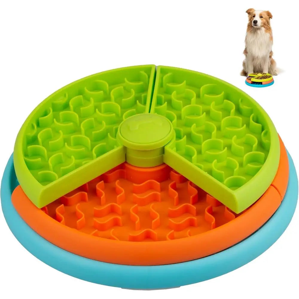 Three Level Slow Feeder Dog Bowl Non Slip Interactive Puzzle Feeder For Dogs
