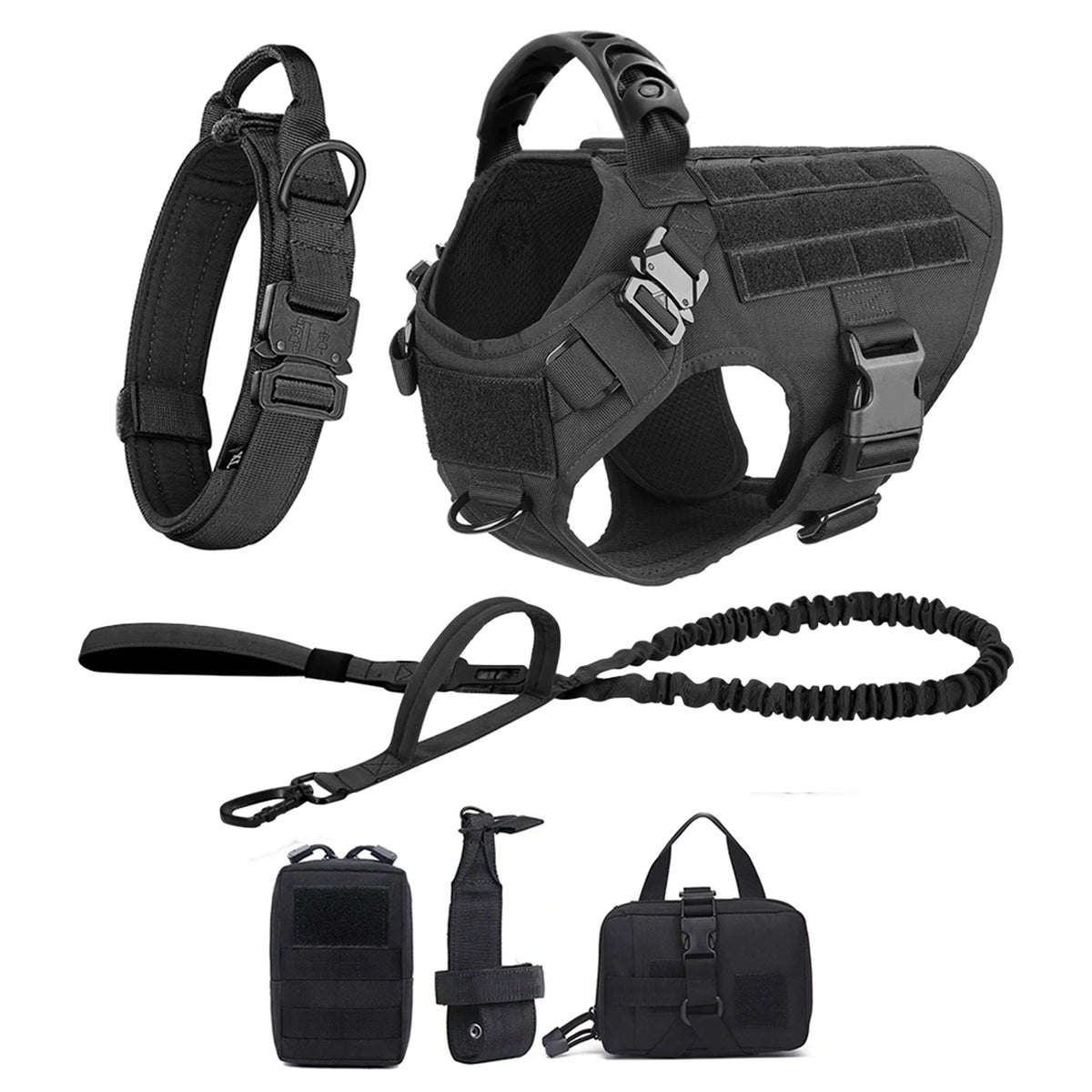 Padded Nylon Dog Harness And Leash Set Quick Release Vest