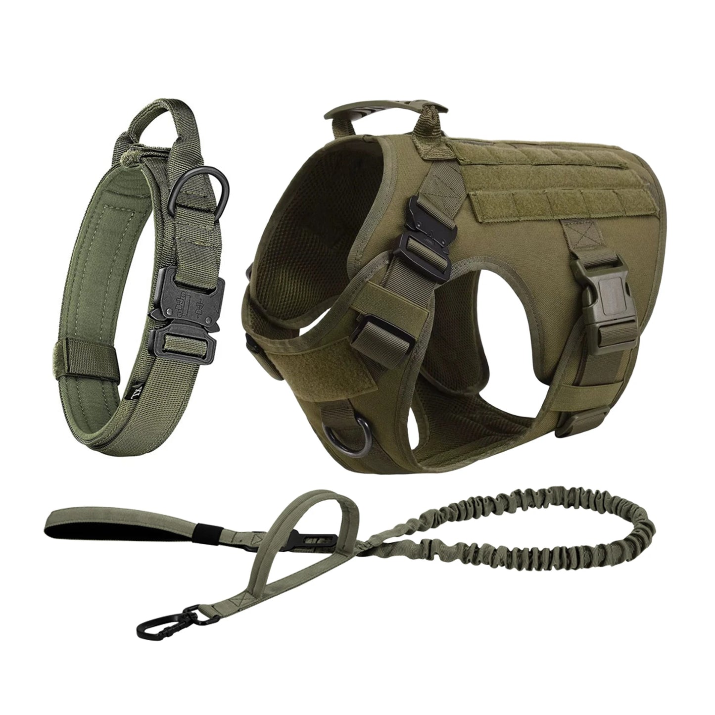 Tactical Dog Harness For German Shepherds And Large Dogs With MOLLE Pouches