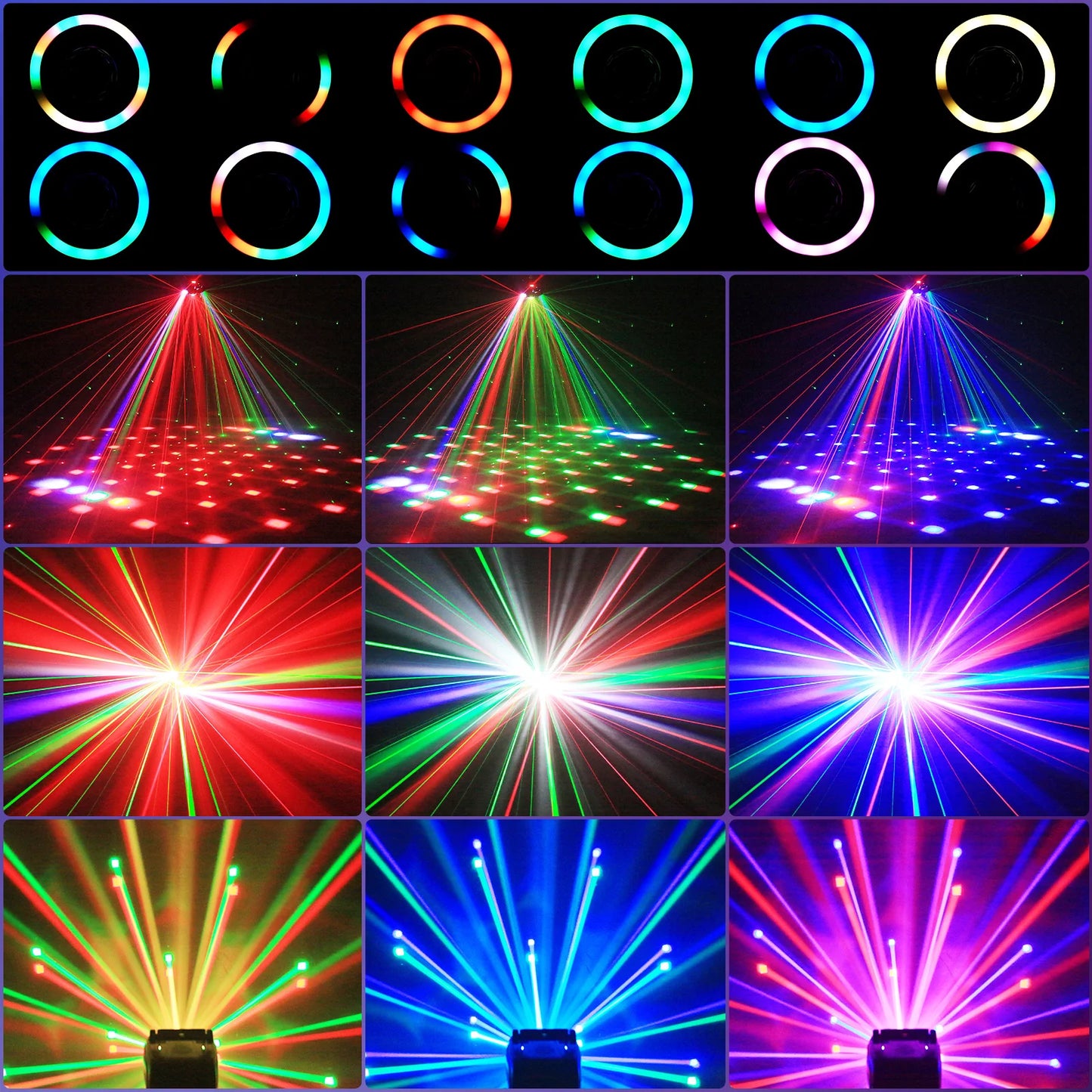 Datewink 65W Moving Head Lights RGBW LED DMX Stage DJ Disco Wedding Party