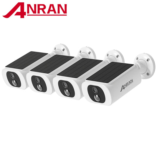 ANRAN 2K Solar Security Camera 4 Pack Wireless 2.4G WiFi Floodlight Night Vision