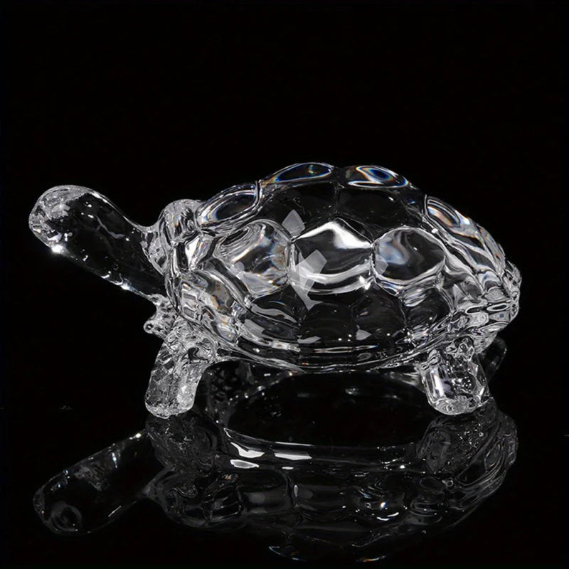 Crystal Turtle Ornament Mini Statue Lucky Desk Decor Home Office