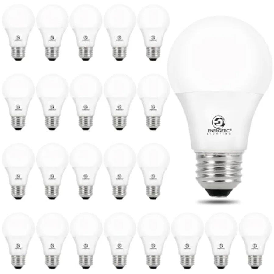 Energetic 24-Pack A19 LED Bulbs 60W Equivalent Daylight 5000K E26 Non-Dimmable