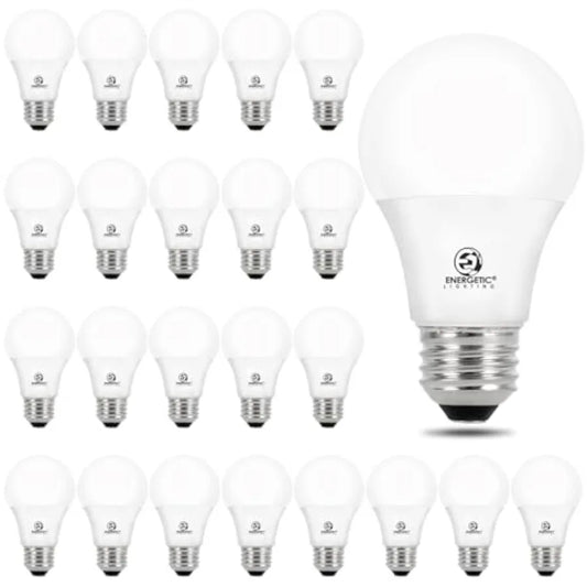 Energetic 24-Pack A19 LED Bulbs 60W Equivalent Daylight 5000K E26 Non-Dimmable