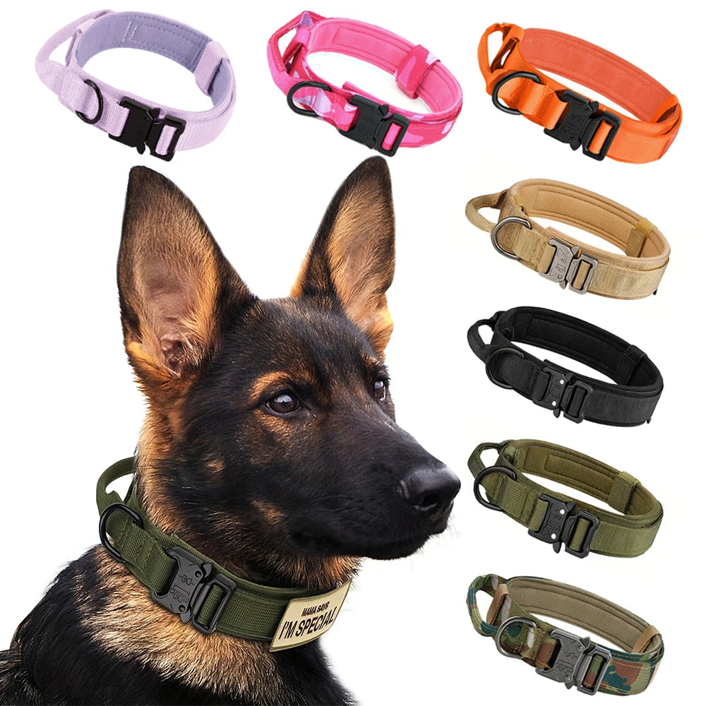 Adjustable Tactical Dog Collar And Leash Set With Control Handle For All Sizes