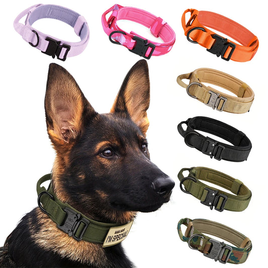 Adjustable Tactical Dog Collar And Leash Set With Control Handle For All Sizes