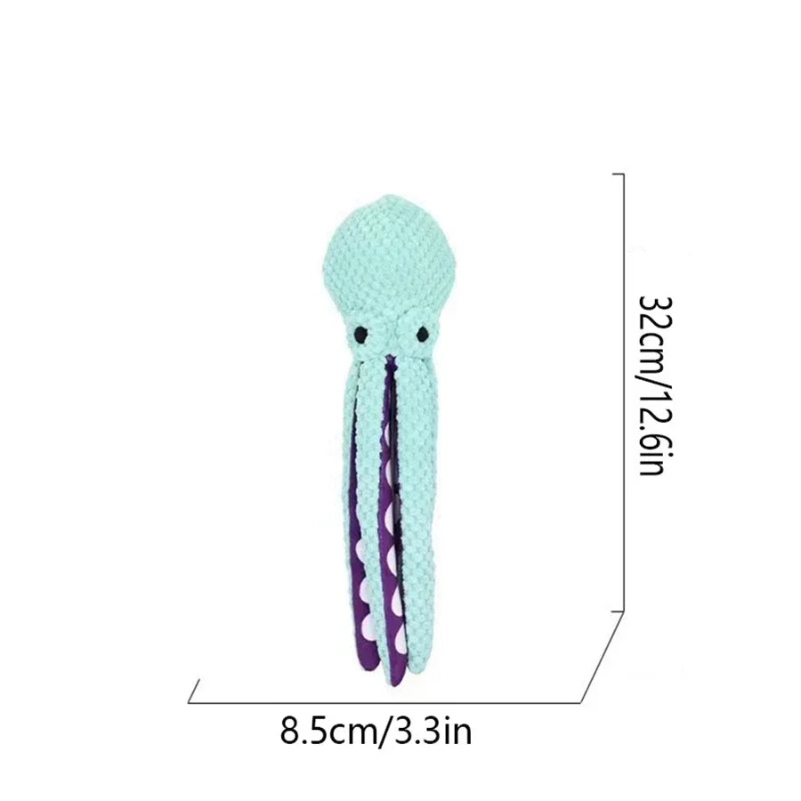 Pet Plush Octopus Dog Toy With Interactive Sound For Small And Large Dogs