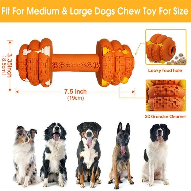 Big Dog Natural Rubber Puzzle Dumbbell Toy For Teeth Cleaning Bite Resistant