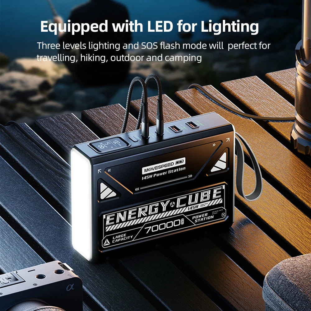 Movespeed 70000mAh LED Camping Lantern Emergency Light For Outdoor Power Outage