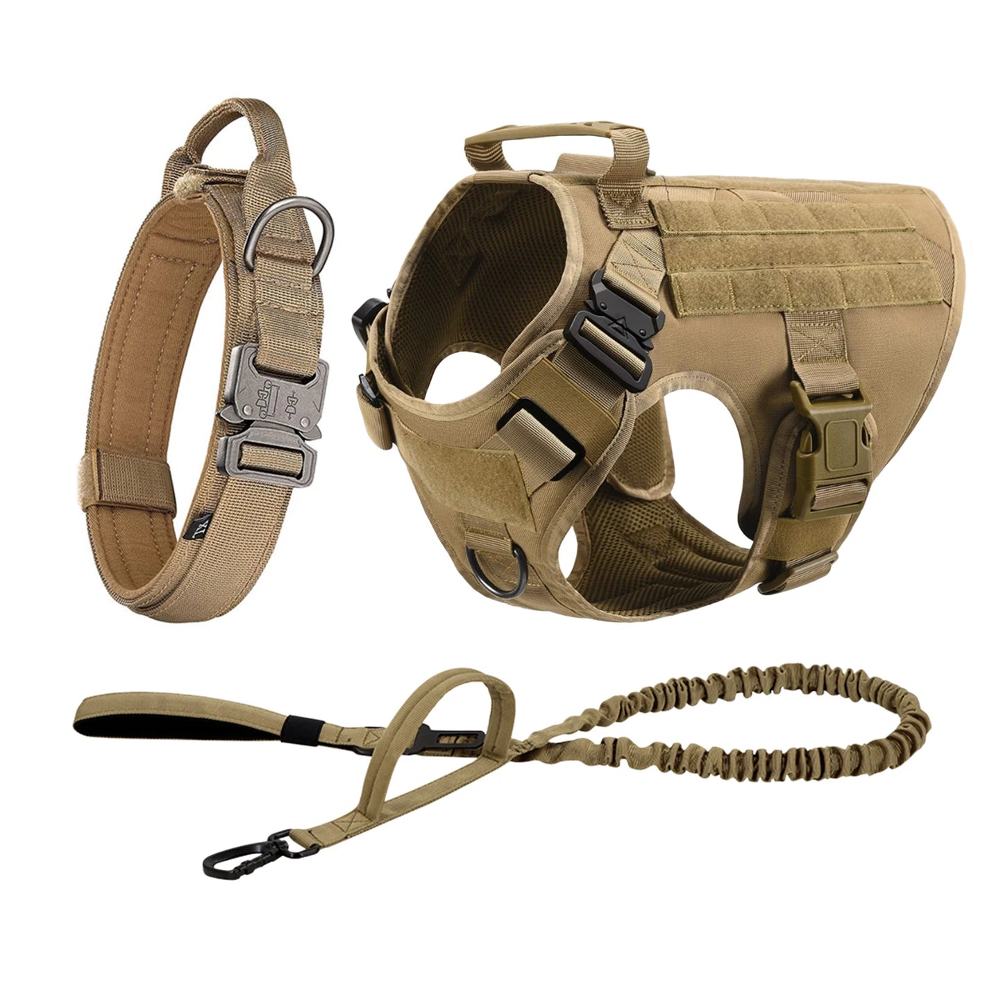 Tactical Dog Harness For German Shepherds And Large Dogs With MOLLE Pouches