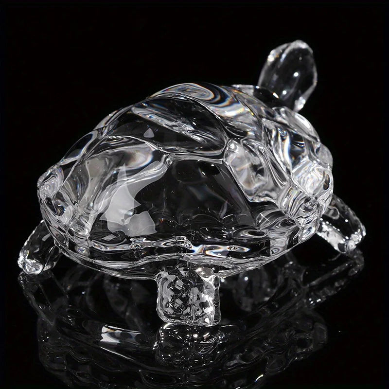 Crystal Turtle Ornament Mini Statue Lucky Desk Decor Home Office