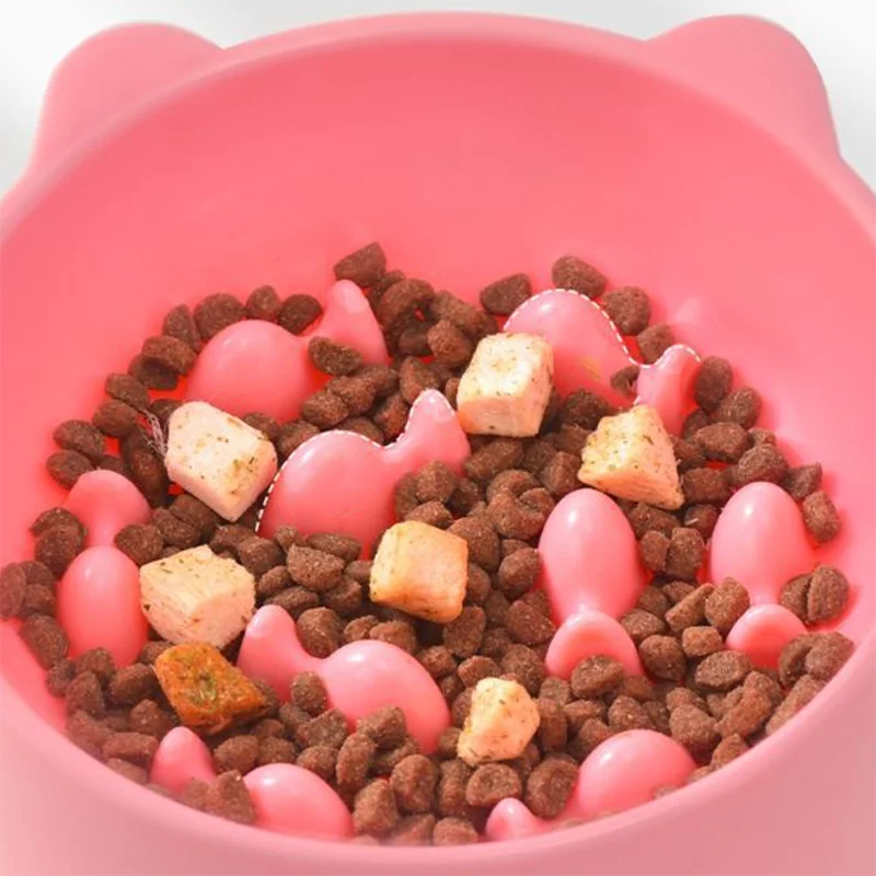 Cat Slow Feeder Bowl Anti Choking Neck Protection Design For Small Cats And Dogs