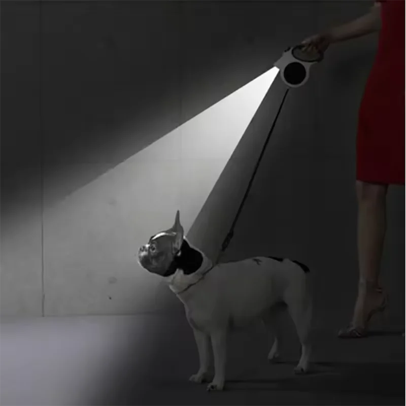 Illuminated Retractable Dog Leash 16ft For Medium And Large Dogs Nighttime Walks