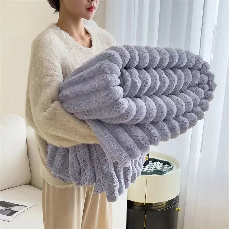 Super Soft Fleece Blanket Large Throw 108x92 Inch All Season Warm Couch