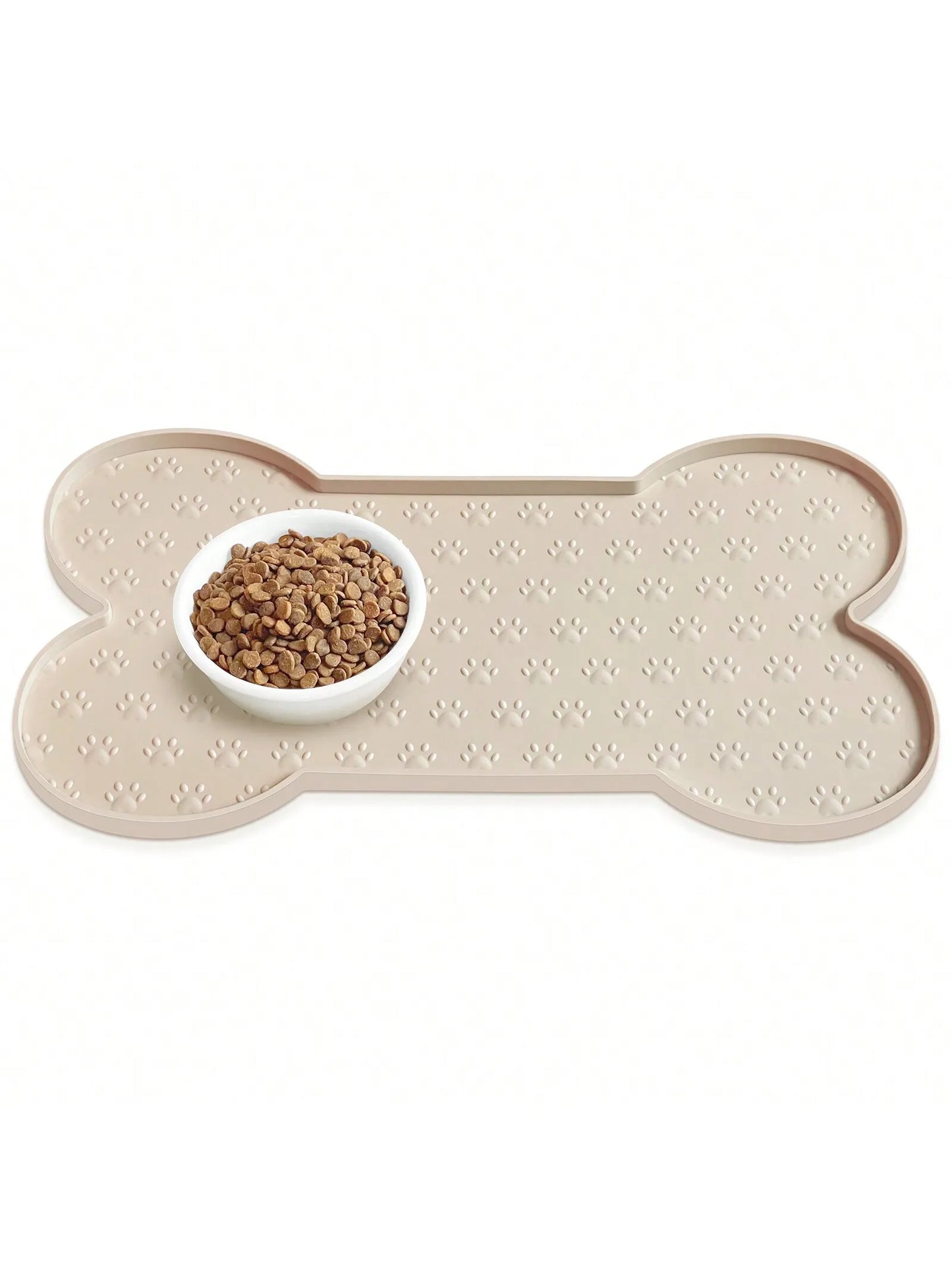 Bone Shape Non Slip Silicone Pet Placemat With Raised Edge For Food And Water