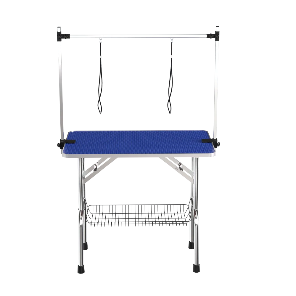 Grooming Table for Dogs and Cats With Adjustable Arm and Clamps 42 Inches Blue
