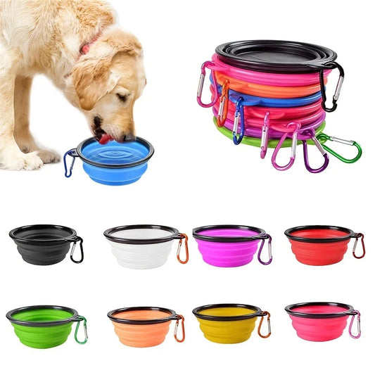 Portable Pet Food Bowl Durable TPR Collapsible Silicone Travel Dog Cat Bowl