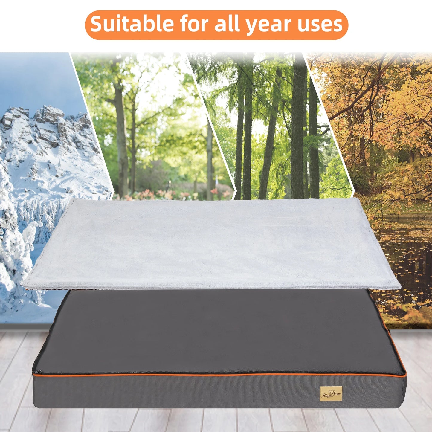 Large Orthopedic Dog Bed With Padded Foam Cushion And Waterproof Removable Cover