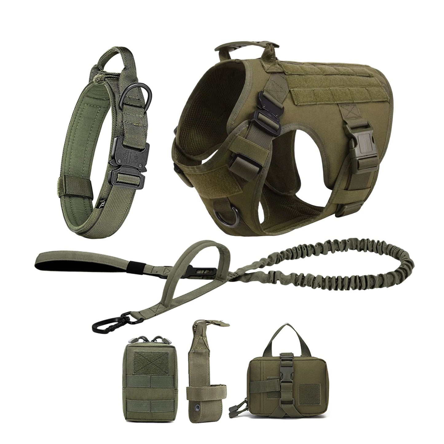 Tactical Dog Harness For German Shepherds And Large Dogs With MOLLE Pouches