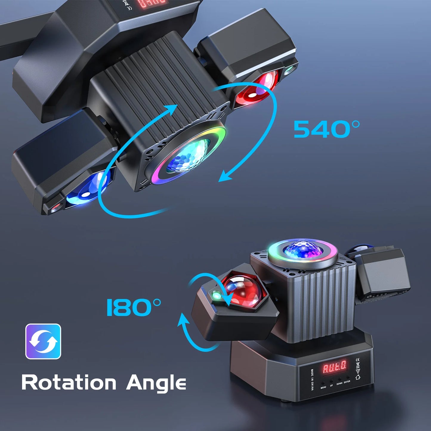Datewink 65W Moving Head Lights RGBW LED DMX Stage DJ Disco Wedding Party
