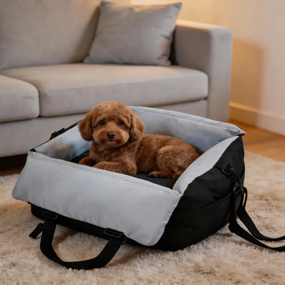 Portable Dog Car Seat Booster With Safety Belt And Removable Washable Cover