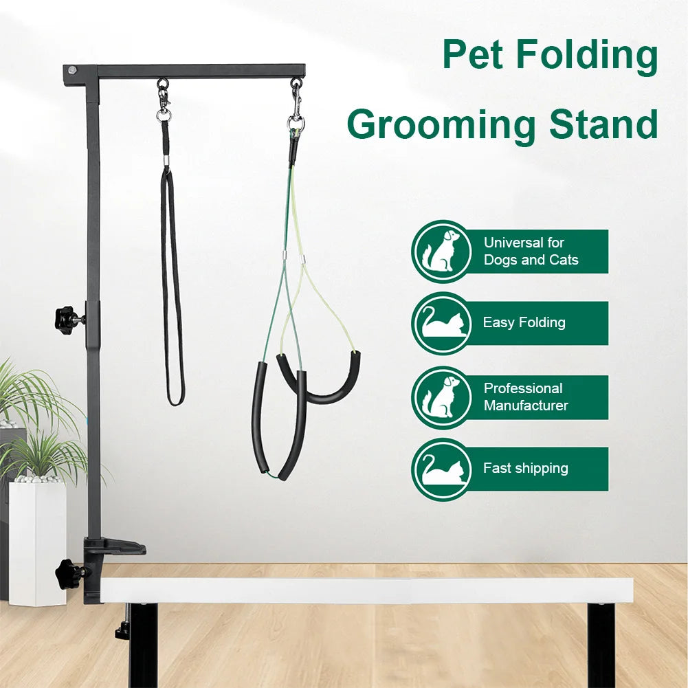 Stainless Steel Telescopic Dog Grooming Table Arm With Restraint Rope Holder