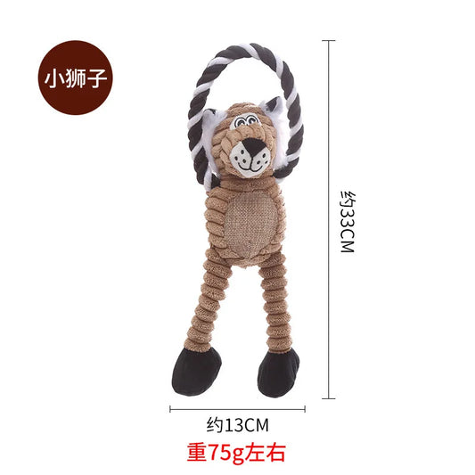Durable Plush Long Leg Dog Toy With Pull Ring For Chewing Teething Large Dogs