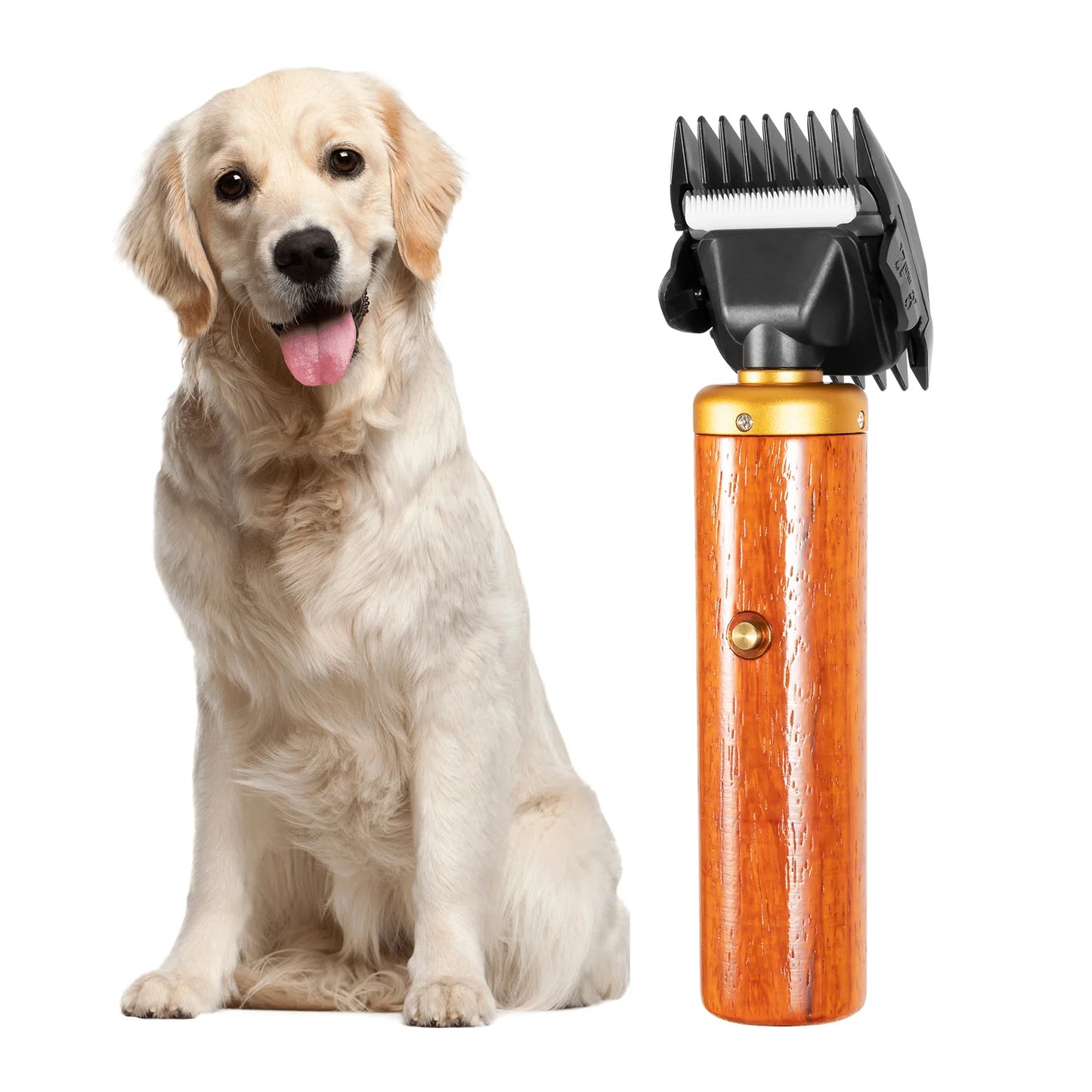 Electric Pet Clipper 55W Corded Animal Shears Dogs Low Noise Wooden Handle