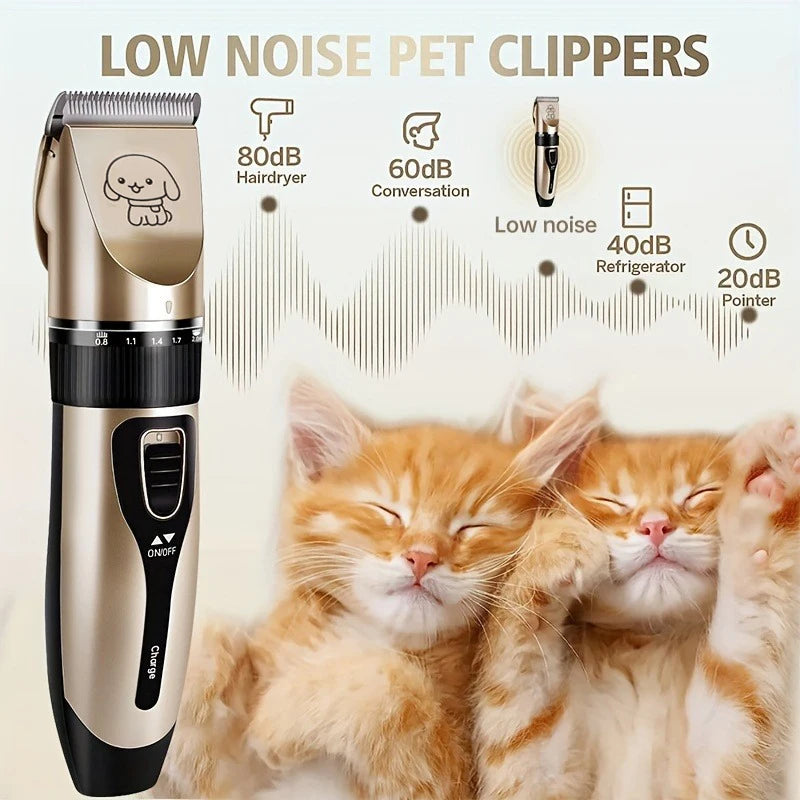 Rechargeable Pet Hair Clippers for Dogs and Cats Precision Grooming Kit