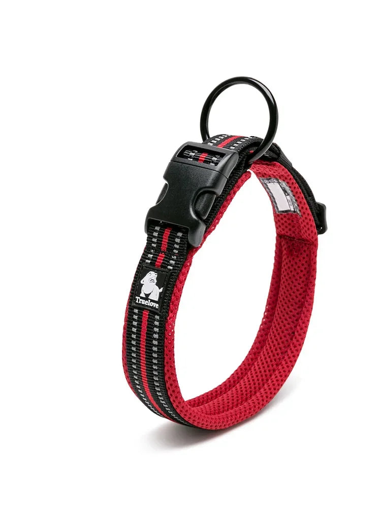 Truelove Reflective Nylon Dog Collar Adjustable Padded Heavy Duty TLC5011