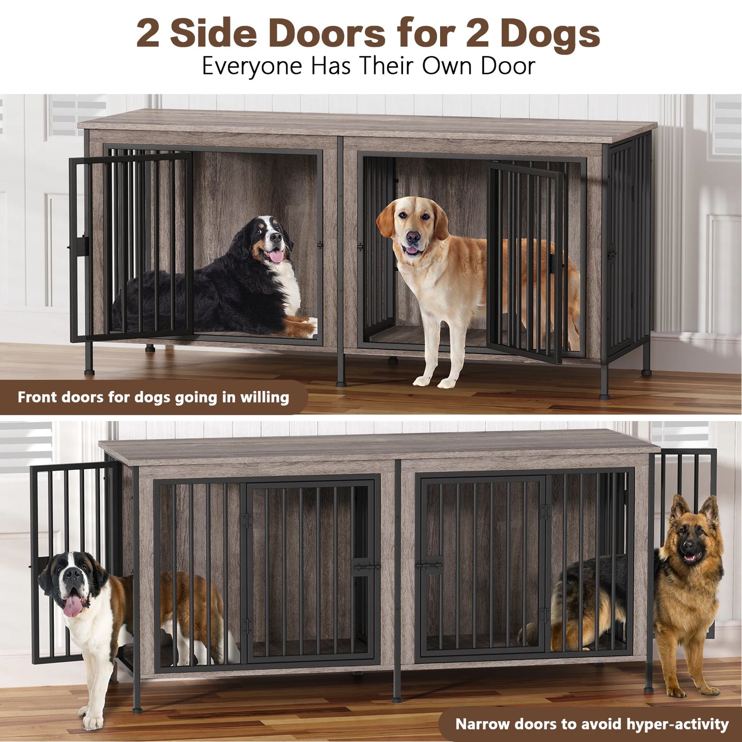 Heavy Duty Dog Crate Furniture Kennel Table TV Stand For Small Medium Large Dogs