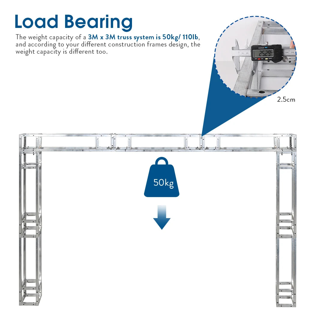 Iron Square Truss Tower Kit For Stage Lighting DJ Shows 3 Pieces Set